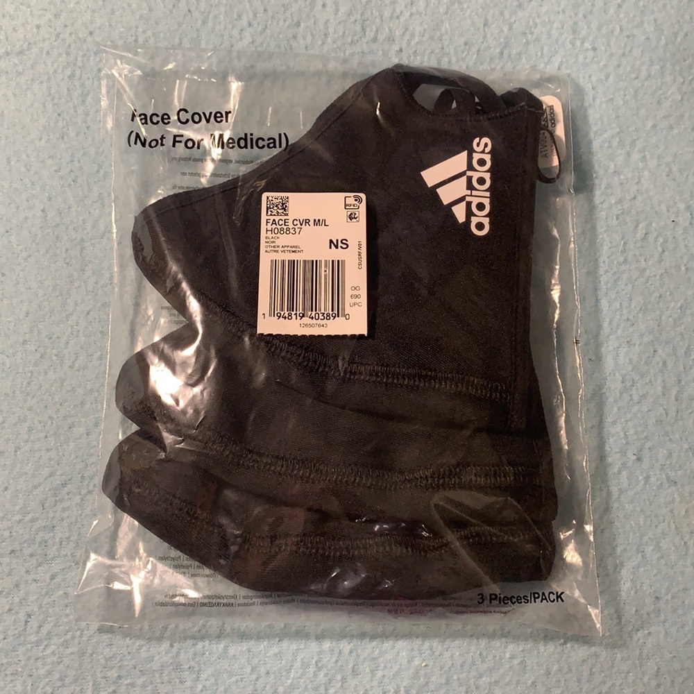 ADIDAS 3/set Unisex FACE COVER - Size M/L